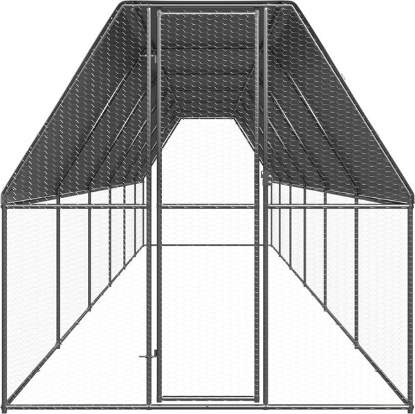 vidaXL Εξωτερικό κλουβί για κοτόπουλα, 2x12x2 m, γαλβανισμένος χάλυβας