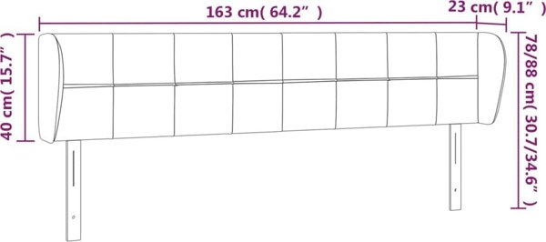 vidaXL Κεφαλάρι uszak ανοιχτό γκρι, βελούδο 163x23x78/88 cm