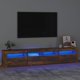 vidaXL Ντουλάπι TV με φωτισμό LED, σκούρο δρυς, 210x35x40 cm