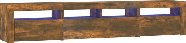 vidaXL Ντουλάπι TV με φωτισμό LED, σκούρο δρυς, 210x35x40 cm