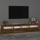 vidaXL Ντουλάπι TV με φωτισμό LED, σκούρο δρυς, 210x35x40 cm