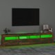 vidaXL Ντουλάπι TV με φωτισμό LED, σκούρο δρυς, 210x35x40 cm
