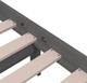 vidaXL Πλαίσιο κρεβατιού, γκρι, συμπαγές ξύλο, 135x190 cm, διπλό