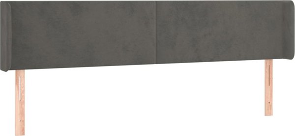 vidaXL Κεφαλάρι uszak σκούρο γκρι 163x16x78/88 cm βελούδο
