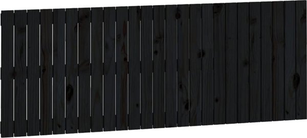 vidaXL Κεφαλάρι κρεβατιού, μαύρο, 159,5x3x60 cm, μασίφ πεύκο