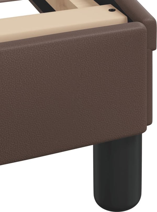 vidaXL Κρεβάτι με στρώμα καφέ 140x200 εκ. με τεχνητό δέρμα