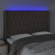 vidaXL Κεφαλαρι για κρεβατι με LED, taupe, 147x16x118/128 cm, υφασμα