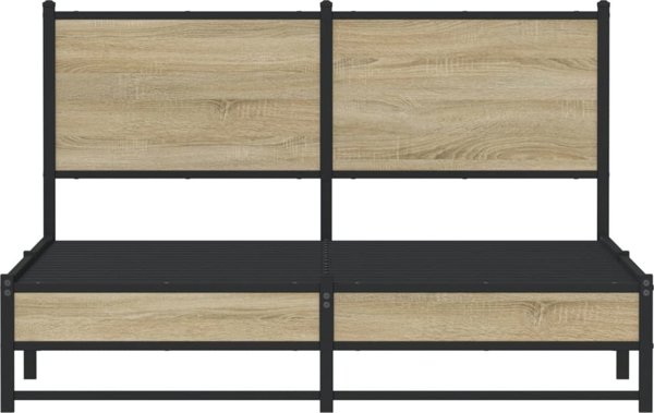 vidaXL Μεταλλικός σκελετός κρεβατιού 140x190 εκ. σε χρώμα δρυς sonoma χωρίς στρώμα