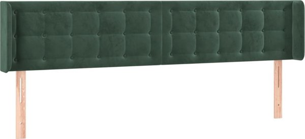 vidaXL Κεφαλάρι τύπου uszak, σκούρο πράσινο, 203x16x78/88 εκ., βελούδο