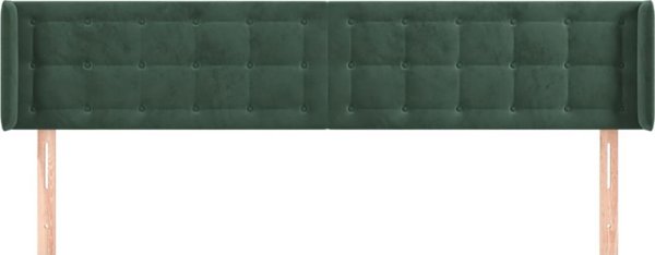 vidaXL Κεφαλάρι τύπου uszak, σκούρο πράσινο, 203x16x78/88 εκ., βελούδο