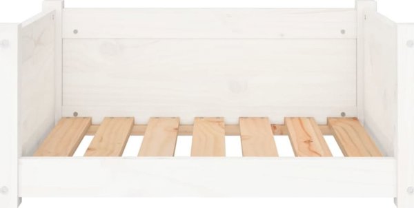 vidaXL Κρεβάτι για σκύλο, λευκό, 65,5x50,5x28 εκ, από μασίφ πεύκο