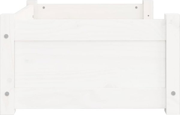 vidaXL Κρεβάτι για σκύλο, λευκό, 65,5x50,5x28 εκ, από μασίφ πεύκο