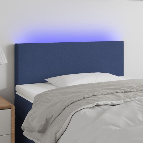 vidaXL Κεφαλάρια κρεβατιού με φωτισμό LED μπλε 80x5x78/88 cm ύφασμα