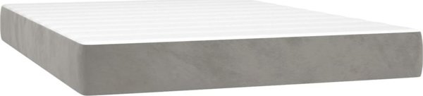vidaXL Κρεβάτι κοντινεντάλ με στρώμα και LED, γκρι, 140x200 εκ., βελούδο