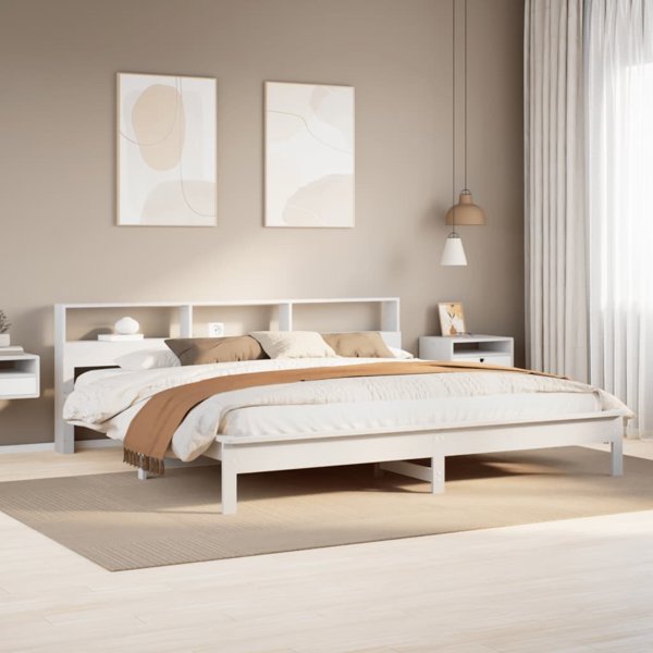 vidaXL Κορμός Κρεβατιού Λευκός 180x200 εκ. από Αληθινό Πεύκο