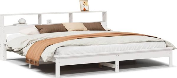 vidaXL Κορμός Κρεβατιού Λευκός 180x200 εκ. από Αληθινό Πεύκο