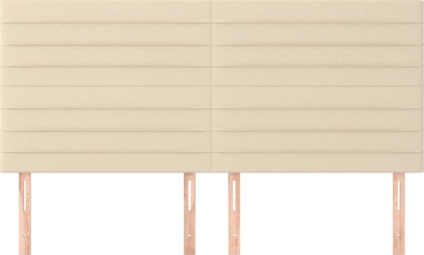 vidaXL Zaglowki do lozka, 4 szt., kremowe, 100x5x78/88 cm, tkanina