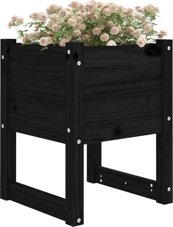 vidaXL vidaXL Donice, 2 szt., czarny, 40x40x52,5 cm, lite drewno sosnowe