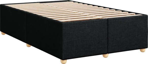 vidaXL κρεβάτι kontynentalne με στρώμα, μαύρο ύφασμα, 120x200 cm
