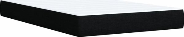 vidaXL κρεβάτι kontynentalne με στρώμα, μαύρο ύφασμα, 120x200 cm