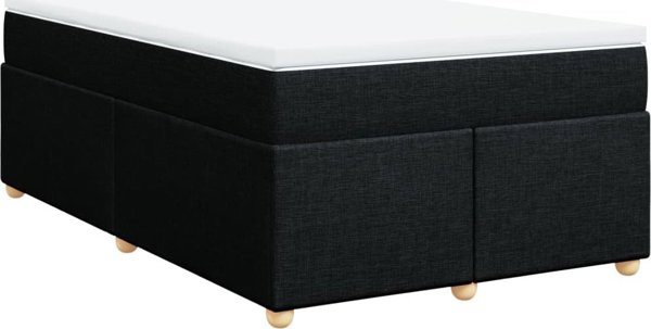 vidaXL κρεβάτι kontynentalne με στρώμα, μαύρο ύφασμα, 120x200 cm