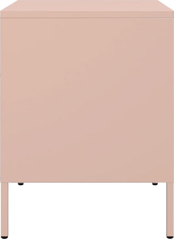 vidaXL Κομοδίνα, 2 τεμ., ροζ, 36x39x50,5 εκ, ατσάλι