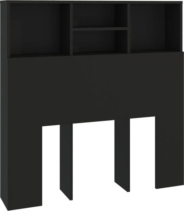 vidaXL Κεφαλάρι κρεβατιού με ράφια, μαύρο, 100x19x103,5 εκ.