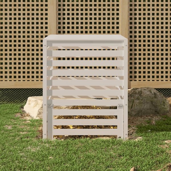 vidaXL Κομποστοποιητής, λευκός, 82,5x82,5x99,5 cm, ξύλο πεύκου
