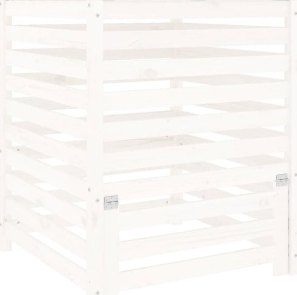 vidaXL Κομποστοποιητής, λευκός, 82,5x82,5x99,5 cm, ξύλο πεύκου