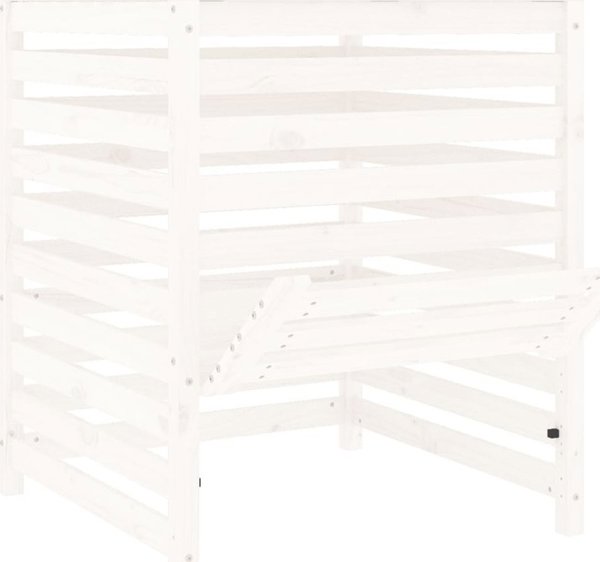 vidaXL Κομποστοποιητής, λευκός, 82,5x82,5x99,5 cm, ξύλο πεύκου