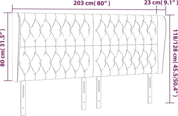 vidaXL Επικαθήμενο προσκέφαλο, ανοιχτό γκρι, 203x23x118/128 εκ, βελούδο