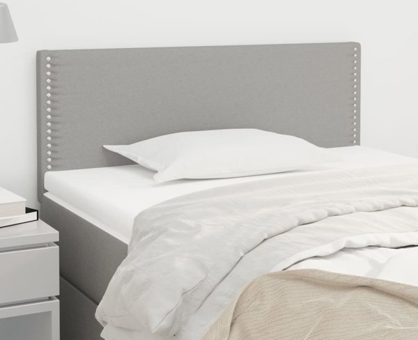 vidaXL Κεφαλάρι κρεβατιού ανοιχτού γκρι, 90x5x78/88 εκ., ύφασμα