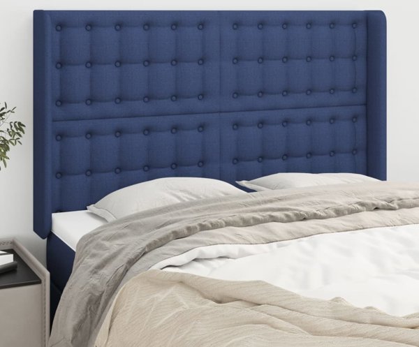 vidaXL Υποστύλωμα Κεφαλιού Uszak, Μπλε, 147x16x118/128 εκ., Υφασμάτινο