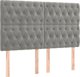 vidaXL Κρεβάτι κοντινεντάλ με στρώμα και LED, γκρι 160x200 εκ., βελούδο