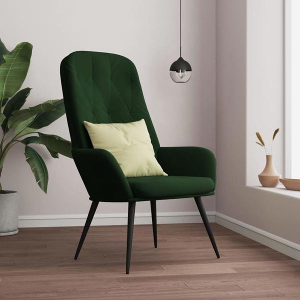 vidaXL vidaXL Fotel, ciemnozielony, obity aksamitem