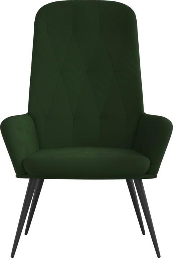 vidaXL vidaXL Fotel, ciemnozielony, obity aksamitem