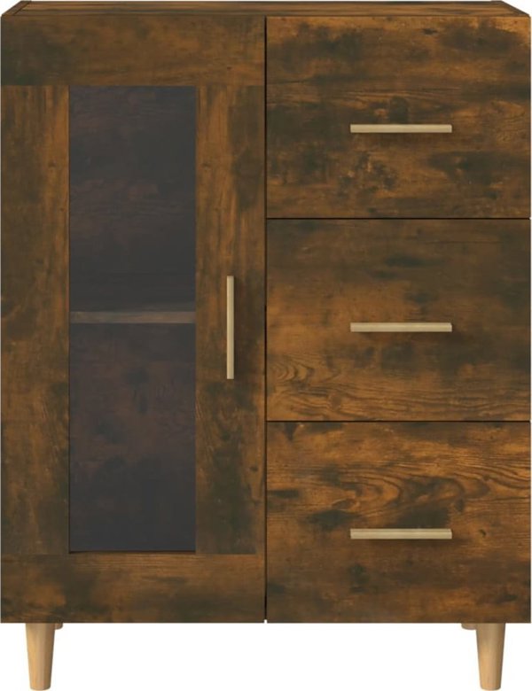 vidaXL Κομότα, δρύς καπνισμένη, 69,5x34x90 εκ, ξυλοπαραγωγής υλικό