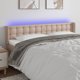 vidaXL Κεφαλάρι Κρεβατιού με LED Cappuccino 203x16x78/88 cm Συνθετικό Δέρμα