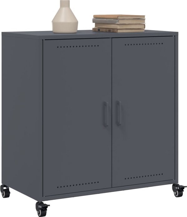 vidaXL Szafka, antracytowa, 68,5x39x72 cm, stal
