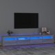vidaXL Ντουλάπι TV με φωτισμό LED, γκρι Sonoma δρυς, 240x35x40 εκ.