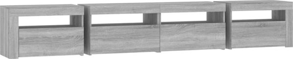 vidaXL Ντουλάπι TV με φωτισμό LED, γκρι Sonoma δρυς, 240x35x40 εκ.