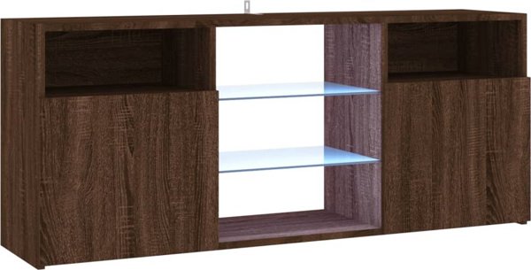vidaXL Έπιπλο TV με φωτισμό LED, καφέ δρυς, 120x30x50 εκ