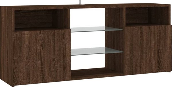 vidaXL Έπιπλο TV με φωτισμό LED, καφέ δρυς, 120x30x50 εκ