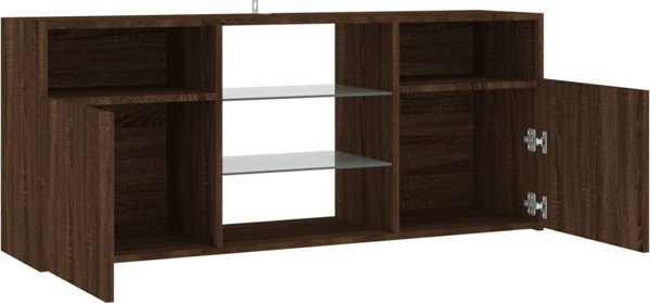vidaXL Έπιπλο TV με φωτισμό LED, καφέ δρυς, 120x30x50 εκ