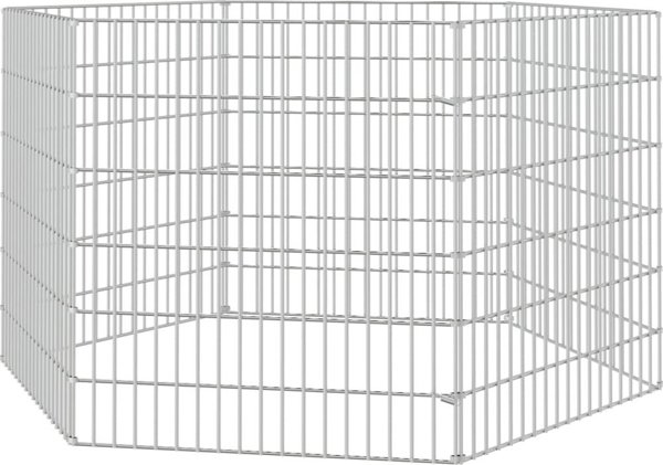 vidaXL 6 πάνελ κλουβί για κουνέλι, 54x60 εκ., γαλβανισμένο σίδερο