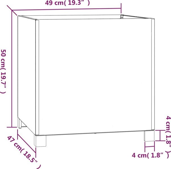 vidaXL Γλάστρα με πόδια, γκρι, 49x47x50 εκ, corten ατσάλι