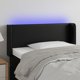 vidaXL Zaglowek do lozka z LED, czarny, 93x16x78/88 cm, sztuczna skora