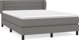 vidaXL Κρεβάτι κοντινεντάλ με στρώμα 140x200 cm σκούρο γκρι ύφασμα