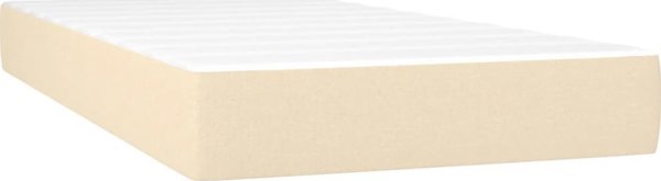 vidaXL Κοντινενταλ κρεβάτι με στρώμα 200x200 εκ., κρεμ ύφασμα