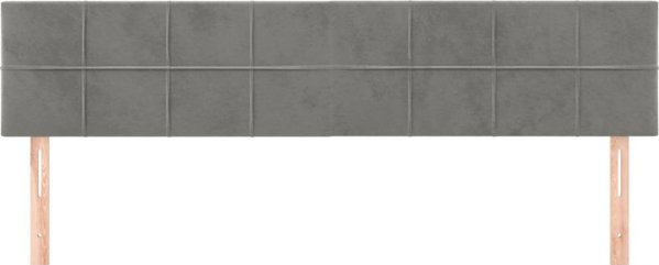 vidaXL Σετ 2 κεφαλάρια κρεβατιού 80x5x78/88 εκ., ανοιχτό γκρι βελούδο